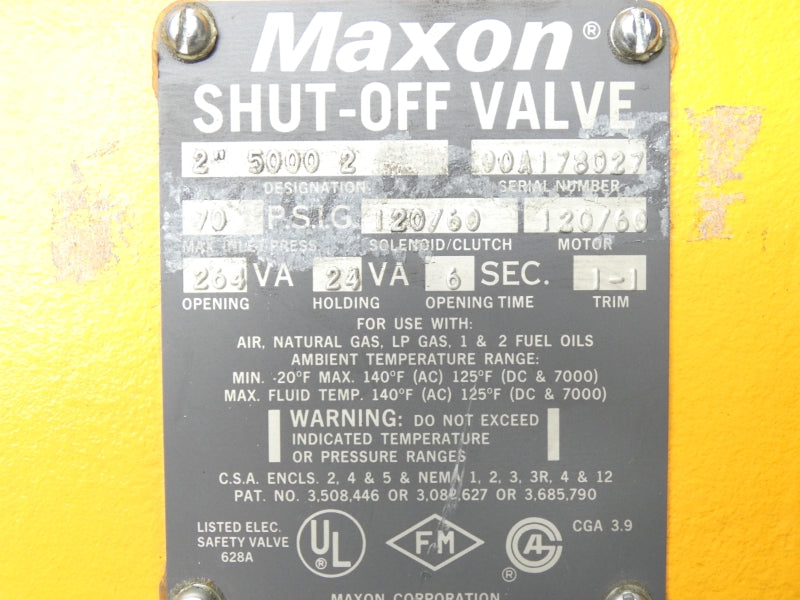 MAXON 5000-2 120/60V 70PSI 2" UNMP
