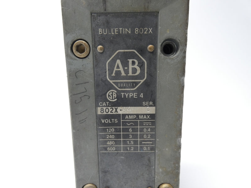 ALLEN BRADLEY 802X-A4 SER. C 600V 6A UNMP