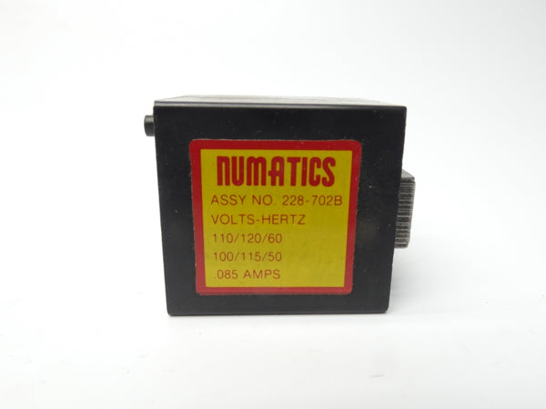 NUMATICS 228-702B 110/120V .085A UNMP