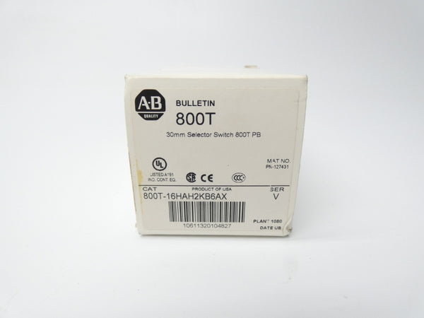 ALLEN BRADLEY 800T-16HAH2KB6AX SER. V 120V (WH) NSMP