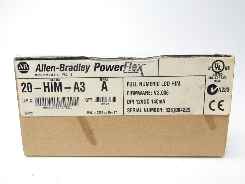ALLEN BRADLEY 20-HIM-A3 SER. A F/W V3.006 12VDC DATE: 2005 NSFS
