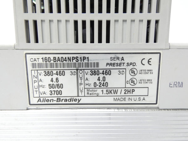 ALLEN BRADLEY 160-BA04NPS1P1 SER. A F/W 4.07 UNMP