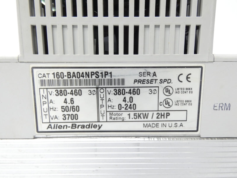 ALLEN BRADLEY 160-BA04NPS1P1 SER. A F/W 4.07 UNMP