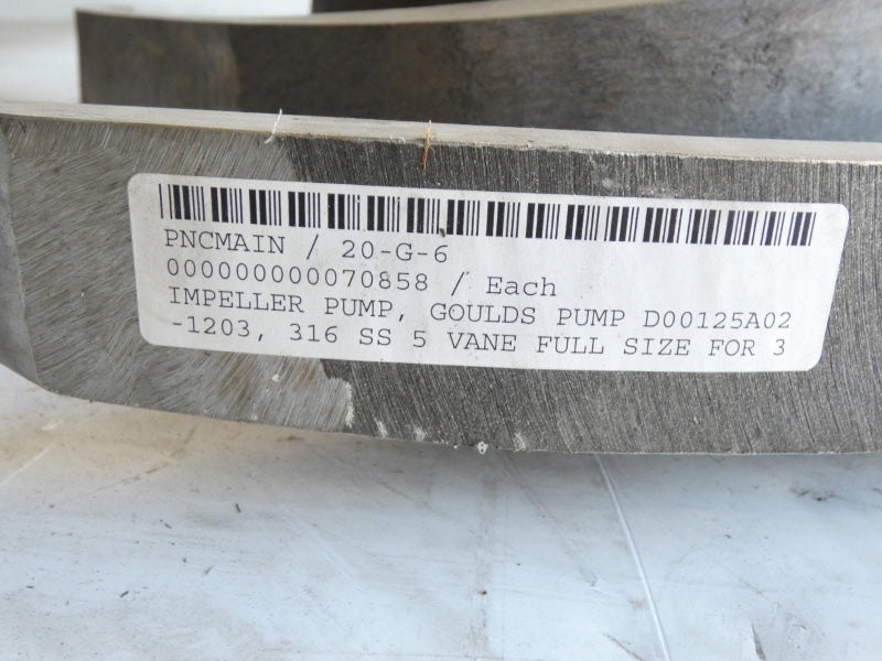 GOULDS PUMP D00125A02-1203 316SS5 3-3/4" 21" UNMP