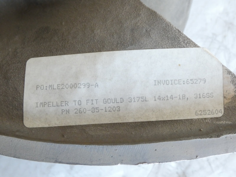 GOULDS PUMP 260-85-1203 316SS 3-1/4" 18" NSNP