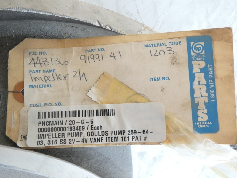 GOULDS PUMP 259-64-03 316SS 2-3/4" 22-1/2" UNMP