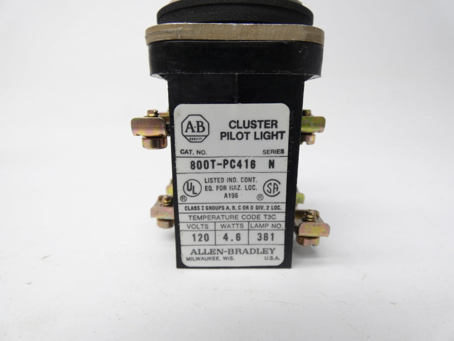 ALLEN BRADLEY 800T-PC416GAWB SER. N 120V (BK/GD) NSMP