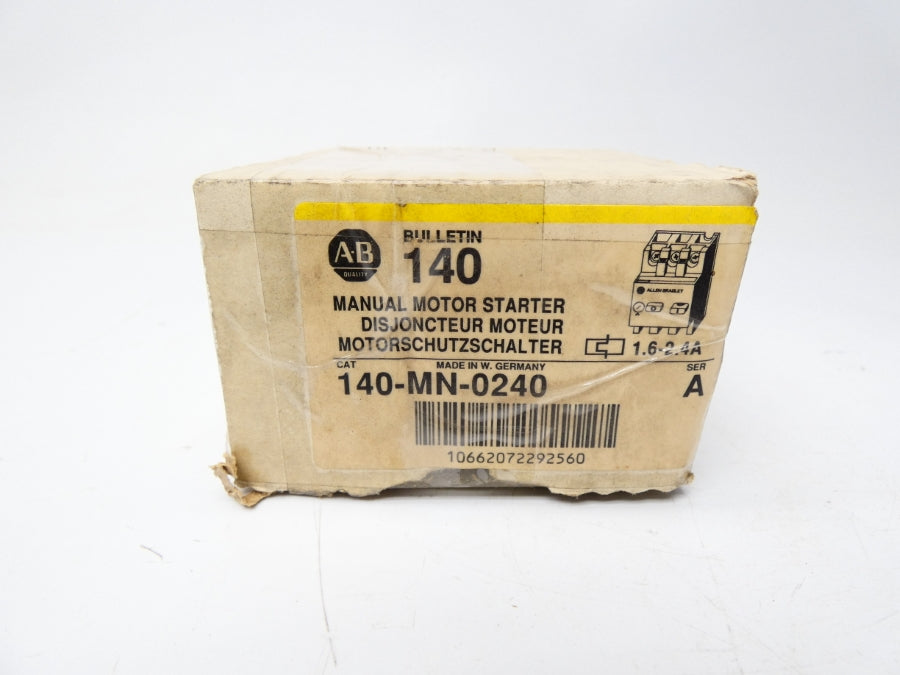 ALLEN BRADLEY 140-MN-0240 SER. A 660V 1.6-2.4A (WH/YL) NSMP