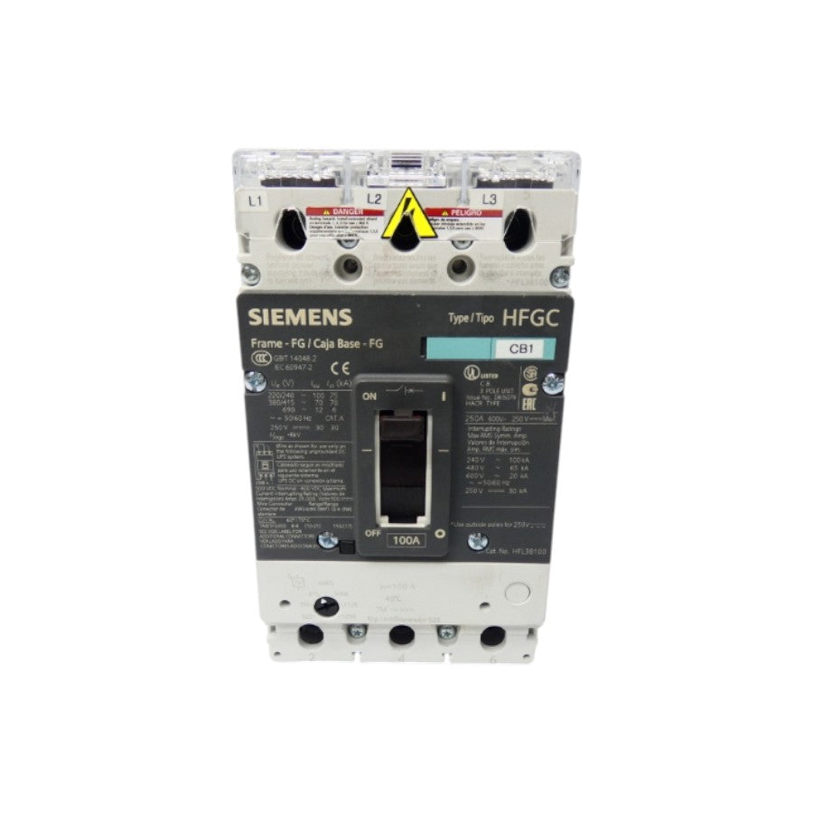 SIEMENS HFL3B100 3VL3125-3RR30-0AA0 600V 100A UNMP