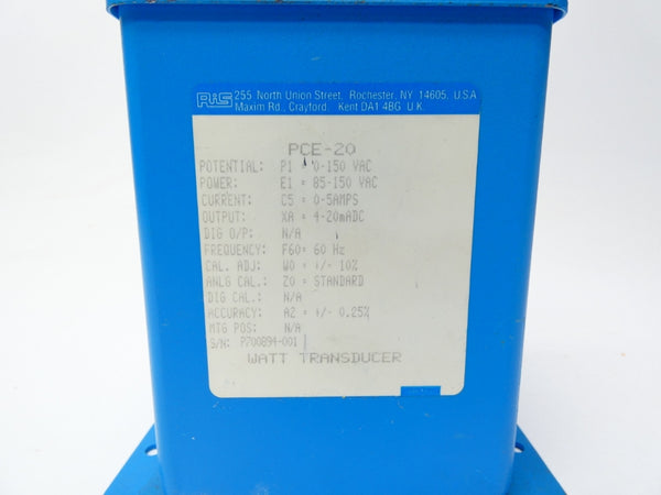 RIS PCE-20-P1-E1-C5-XA-F60-W0-Z0-A2 0-150VAC 0-5A UNMP