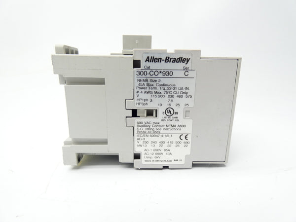 ALLEN BRADLEY 300-COD930 SER. C 110/120V 45A UNMP