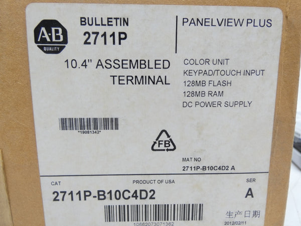 ALLEN BRADLEY 2711P-B10C4D2 SER. A 24VDC NSMP