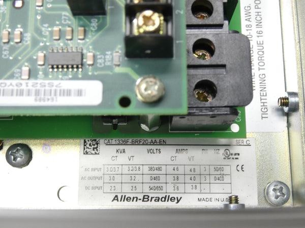 ALLEN BRADLEY 1336F-BRF20-AA-EN SER. C 380/480V 4.8A NSMP
