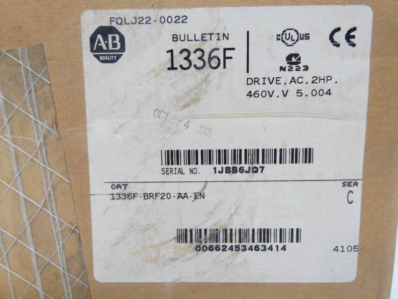 ALLEN BRADLEY 1336F-BRF20-AA-EN SER. C 380/480V 4.8A NSMP