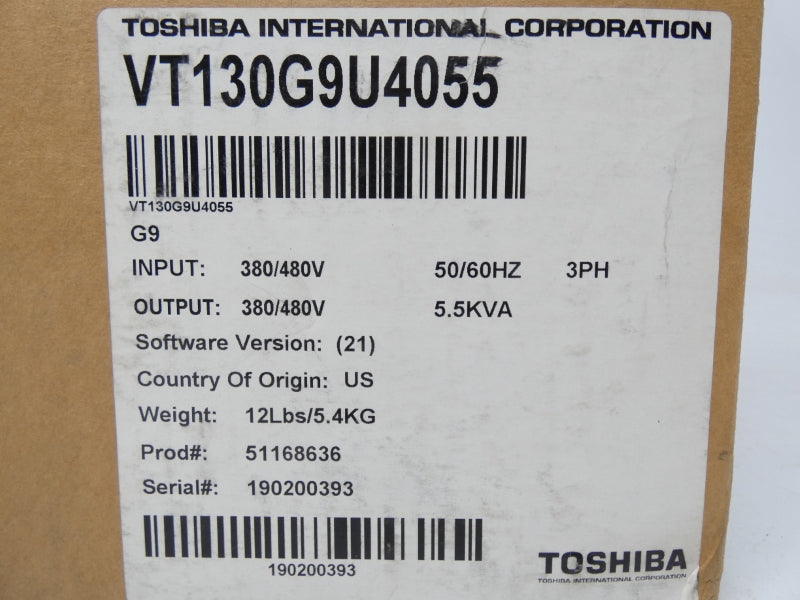 TOSHIBA VT130G9U4055 380/480V 12.2A NSMP