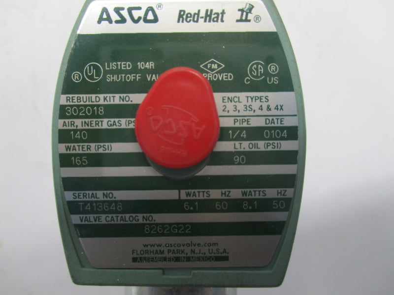 ASCO 8262G22 110/120V 165PSI UNMP