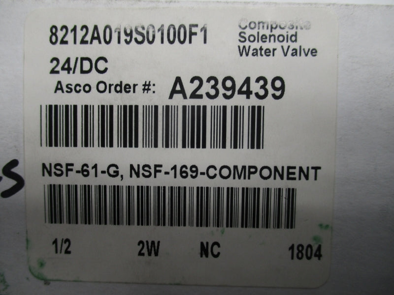 ASCO 8212A019S0100F1 24DC 5-150PSI NSMP
