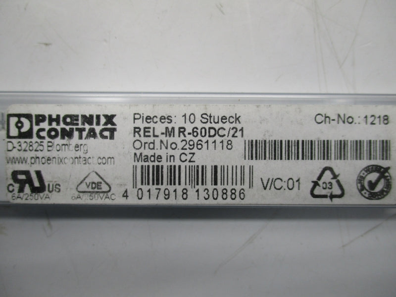 PHOENIX CONTACT REL-MR-60DC/21 60VDC (PKG OF 10) NSMP