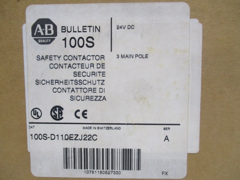 ALLEN BRADLEY 100-SD110EZJ22C SER.A 24VDC 100A (BR/WH) NSMP