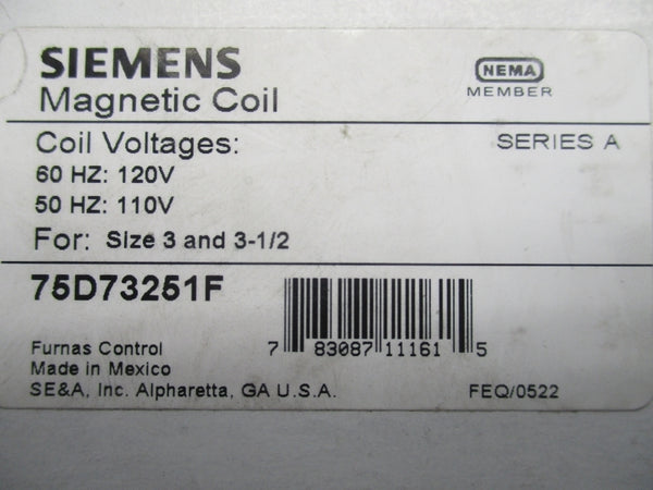 SIEMENS 75D73251F SER.A 110-120V 3-1/2" NSMP