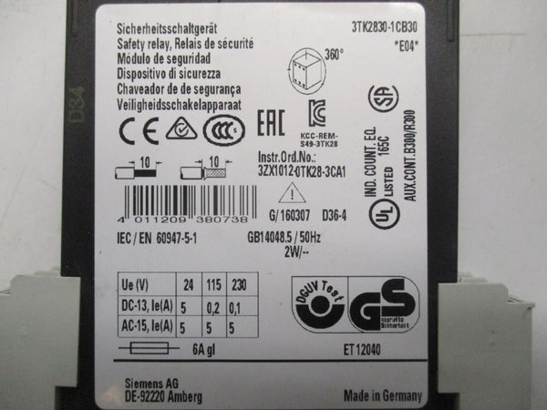 SIEMENS 3TK2830-1CB30 24VAC/DC NSNP