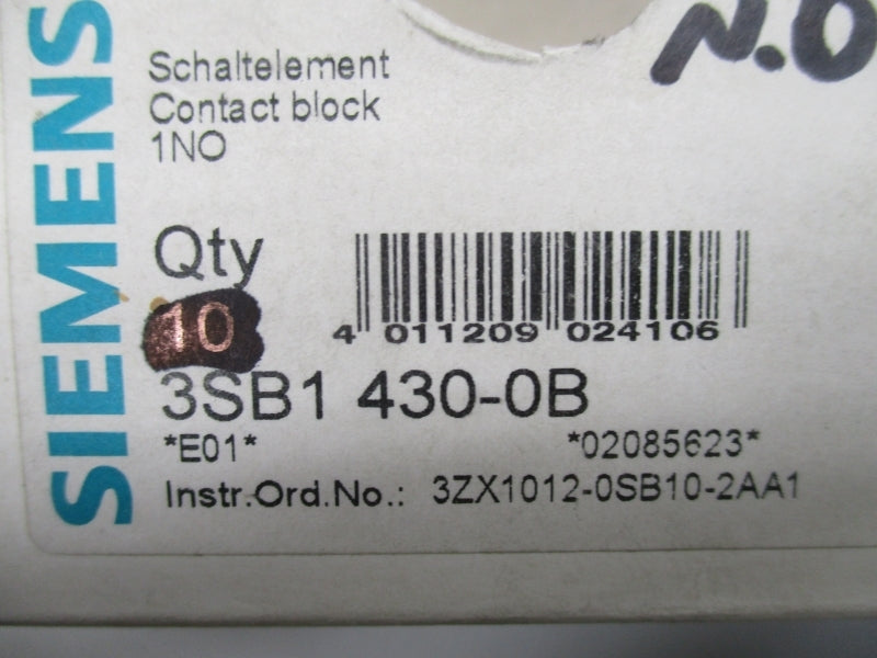 SIEMENS 3SB1430-0B 660VAC 10A NSNP