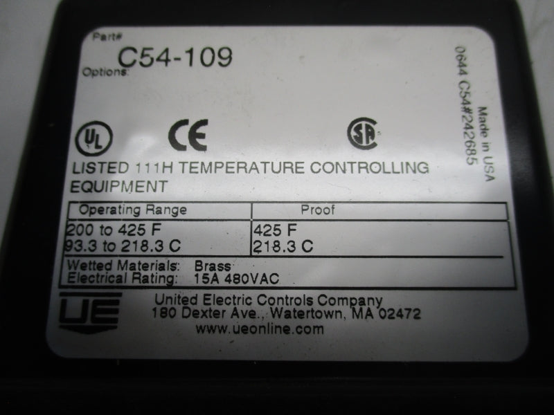 UNITED ELECTRIC C54-109 NSNP