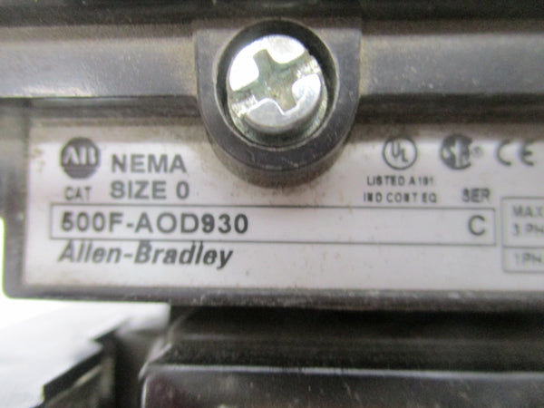 ALLEN BRADLEY 500F-AOD930 SER. C 460-480V 18A (AS PICTURED) NSNP