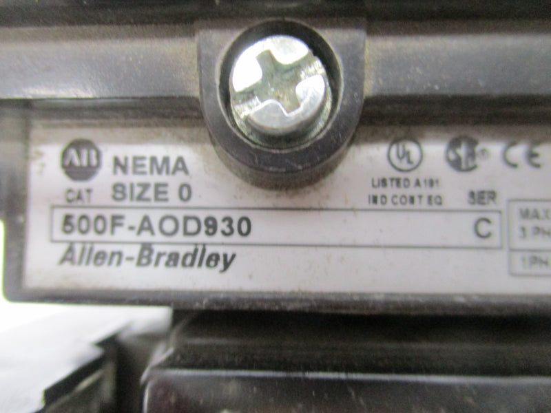 ALLEN BRADLEY 500F-AOD930 SER. C 460-480V 18A (AS PICTURED) NSNP