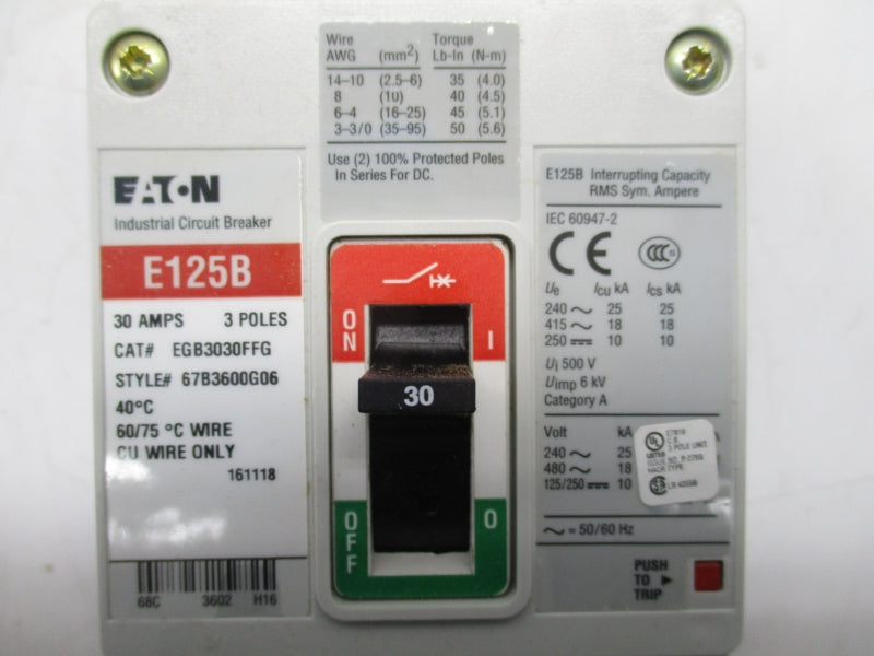 EATON EGB3030FFG 480VAC 30A NSMP