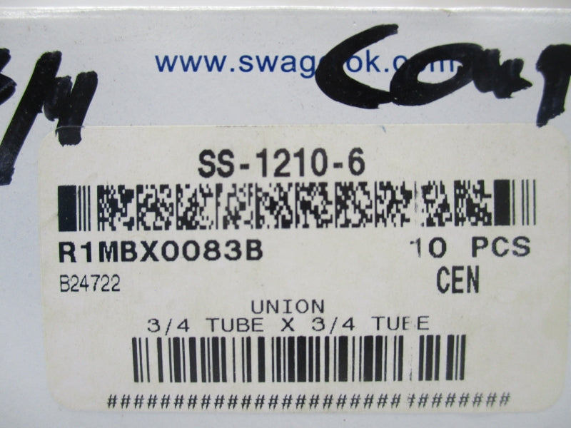 SWAGELOK SS-1210-6 3/4' (PKG OF 10) NSMP