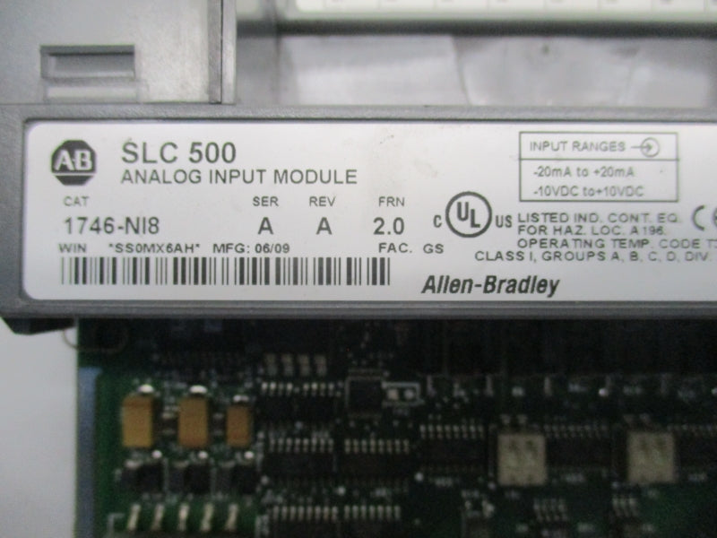 ALLEN BRADLEY 1746-NI8 SER.A REV.A F/W 2.0 10VDC UNMP