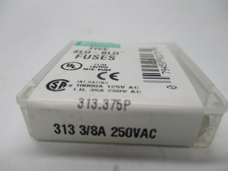 LITTLE FUSE 313.375 250VAC 3/8A (PKG OF 5) NSMP