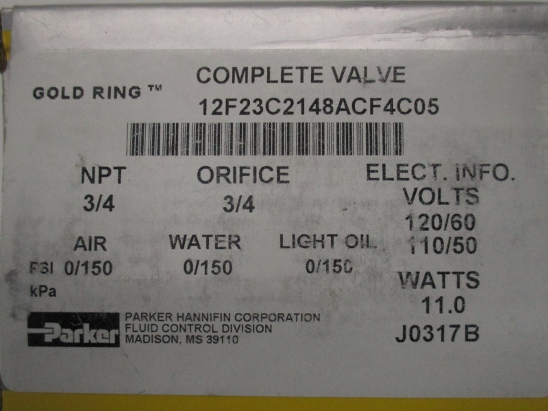 PARKER 12F23C2148ACF4C05 110/120V 0-150PSI NSMP
