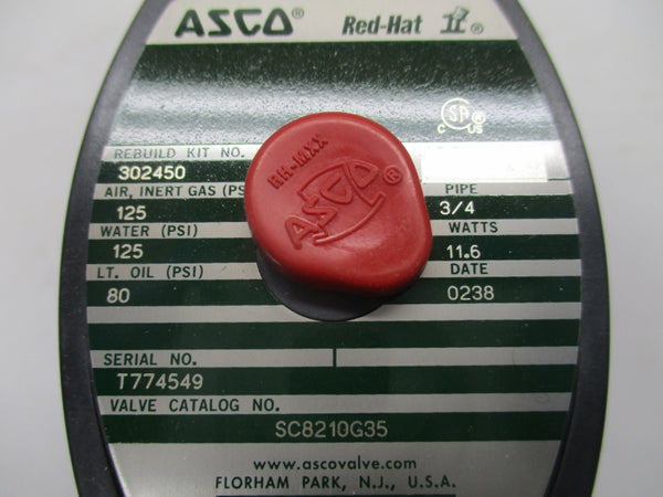 ASCO SC8210G35 24VDC 125PSI 3/4" NSMP