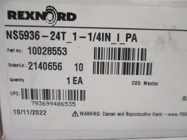 REXNORD 10028553 NS5936-24T_1-1/4IN_I_PA NSMP