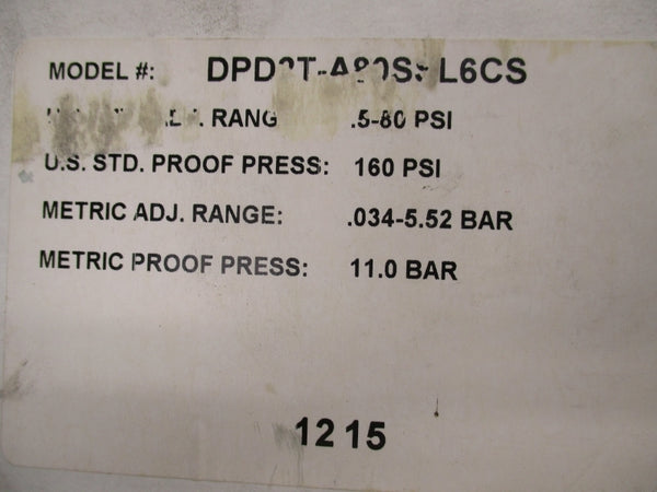 BARKSDALE DPD2T-A80SSL6CS 160PSI NSMP