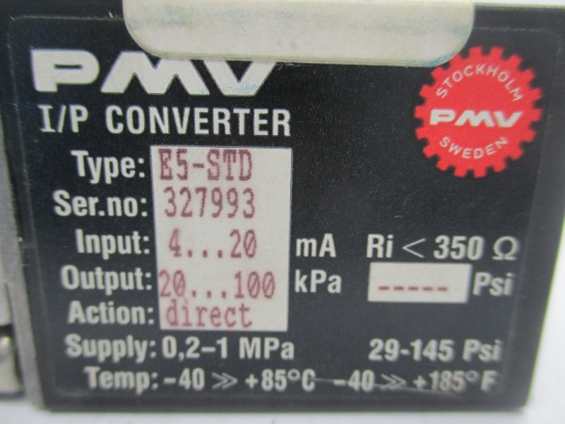 PMV E5-STD 29-145PSI UNMP