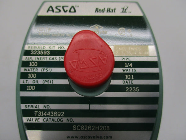 ASCO SC8262H208 100PSI 110/120V 1/4" NSMP