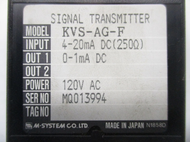 K-UNIT KVS-AG-F 120VAC NSNP