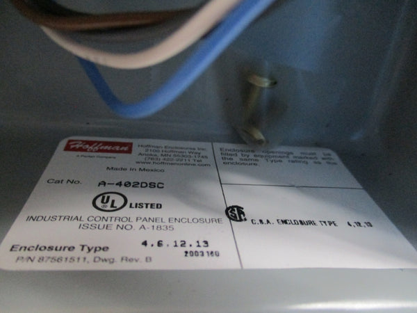 HOFFMAN A-402DSC 87561511 REV.B UNMP