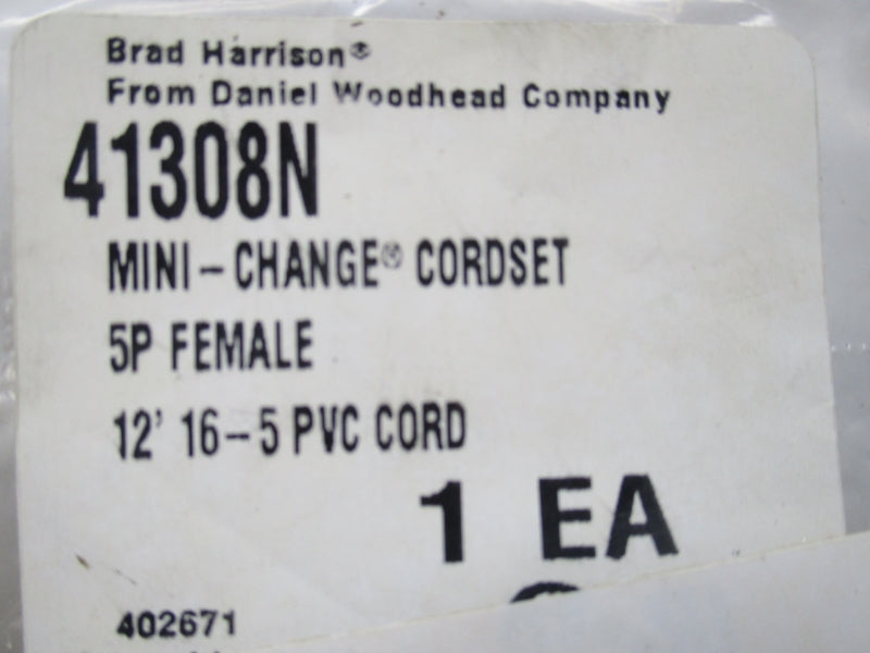 DANIEL WOODHEAD 41308N 600V 8A 12" UNMP