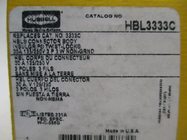 HUBBELL HBL3333C 125/250V 30A NSMP