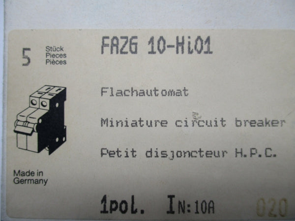 KLOCKNER-MOELLER FAZG10-HI01 380V 6A (PKG OF 5) NSMP