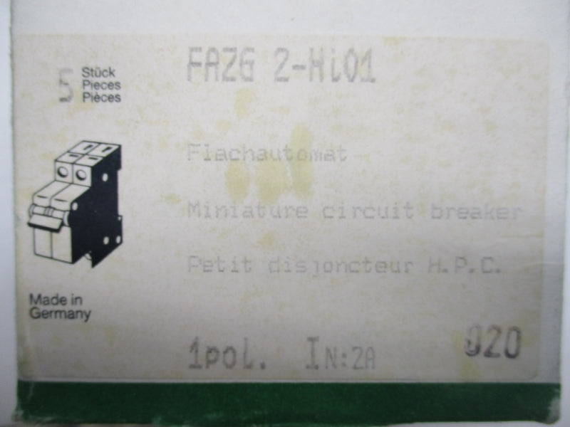 KLOCKNER-MOELLER FAZG2-HI01 380V 6A (PKG OF 5) NSMP