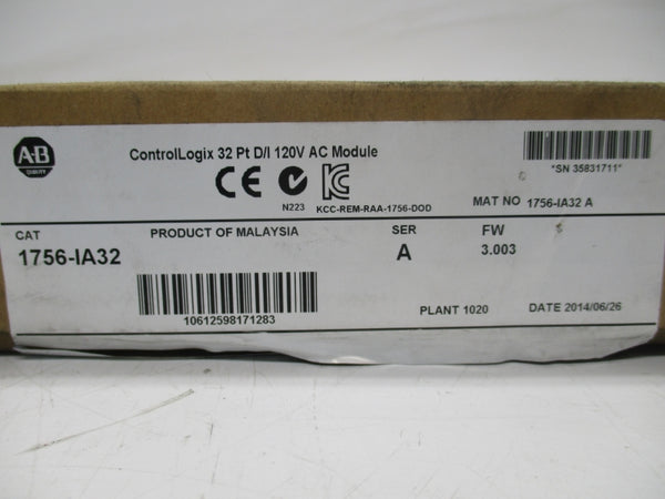 ALLEN BRADLEY 1756-IA32 SER. A F/W 3.003 120VAC NSMP
