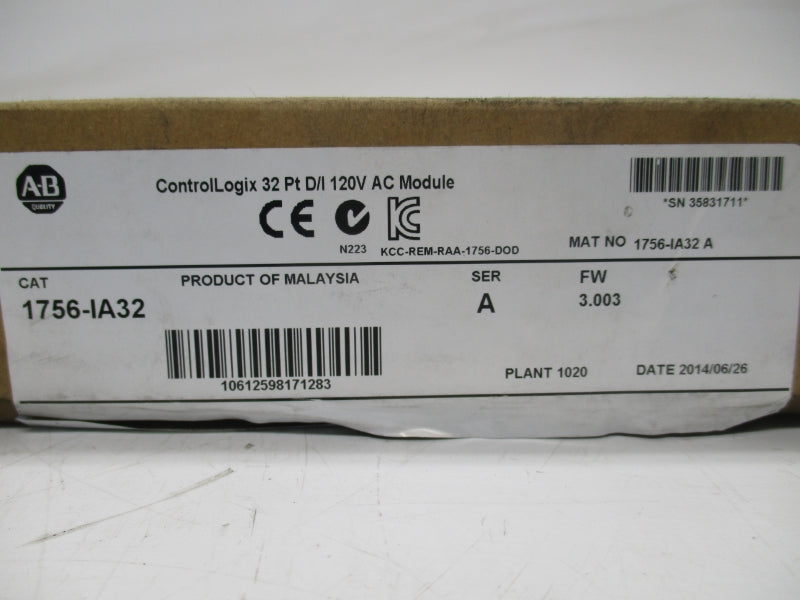 ALLEN BRADLEY 1756-IA32 SER. A F/W 3.003 120VAC NSMP