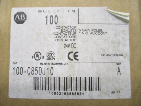 ALLEN BRADLEY 100-C85DJ10 SER. A 24VDC (BR/WH) NSMP