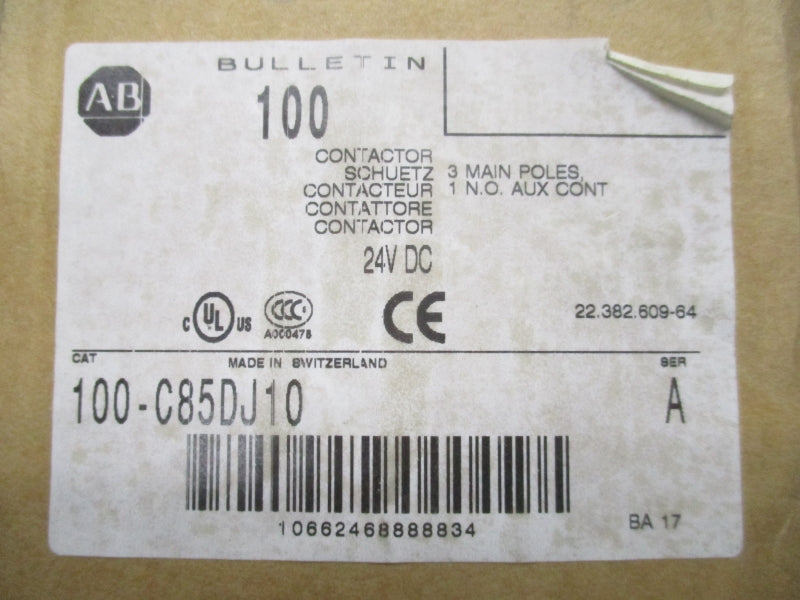 ALLEN BRADLEY 100-C85DJ10 SER. A 24VDC (BR/WH) NSMP