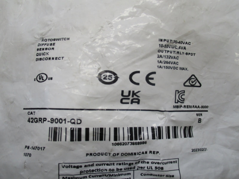 ALLEN BRADLEY 42GRP-9001-QD SER. B 20-40VAC NSMP